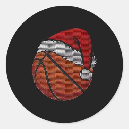 Streetball Basketball Ugly Christmas Basketball Lo Classic Round Sticker