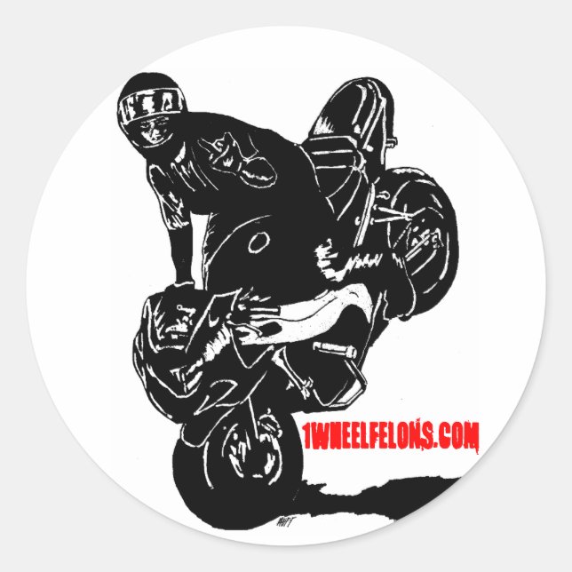 Streetbike stunt stickers F-U, 1wheelfelons.com (Front)