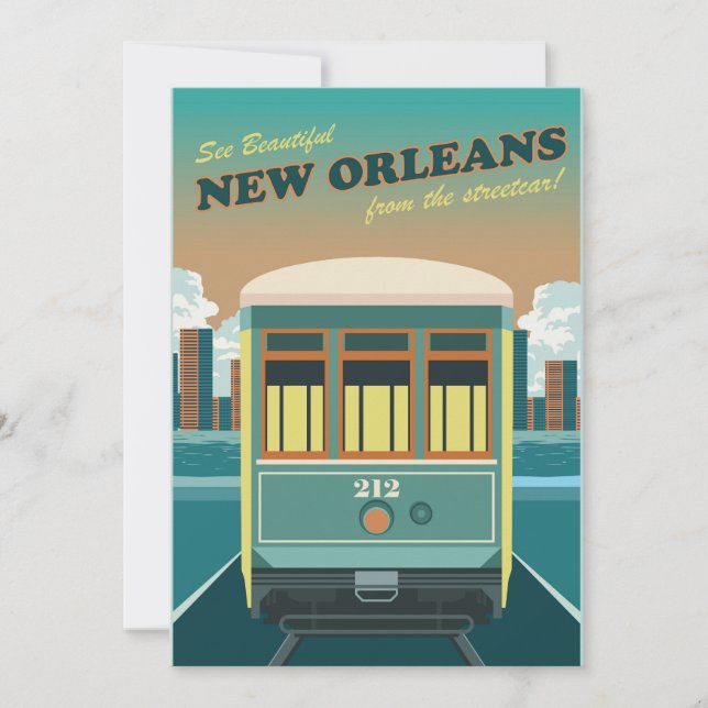  Streetcar   in new Orleans Invitation (Front)