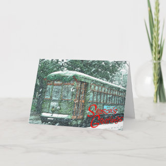 Streetcar In Snow Card