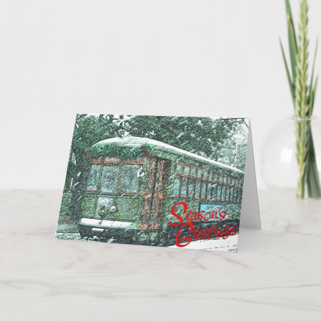 Streetcar In Snow Card (Front)