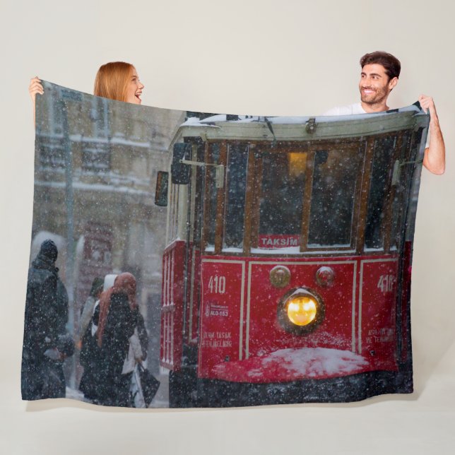 STREETCAR in the SNOW Fleece Blanket (In Situ)
