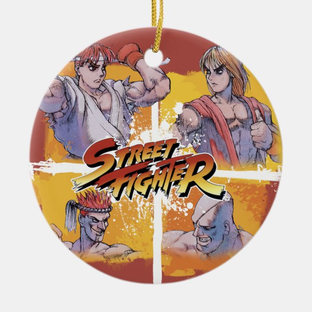 StreetFighter Ryu Vs Ken & Adon Vs Sagat ornament (Front)