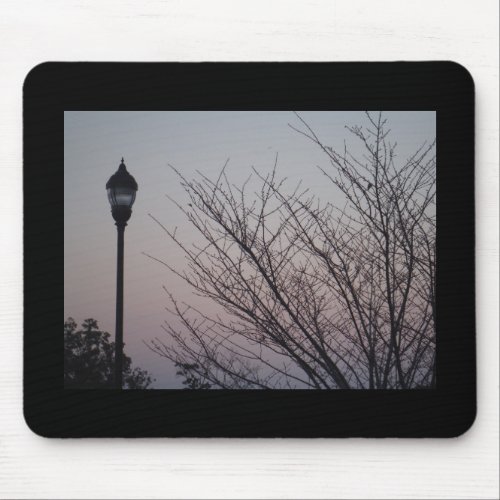 Streetlight and A Purple Sky Dusk Mouse Pad