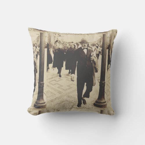 Streets in Lisbon Fernando Pessoa Throw Pillow