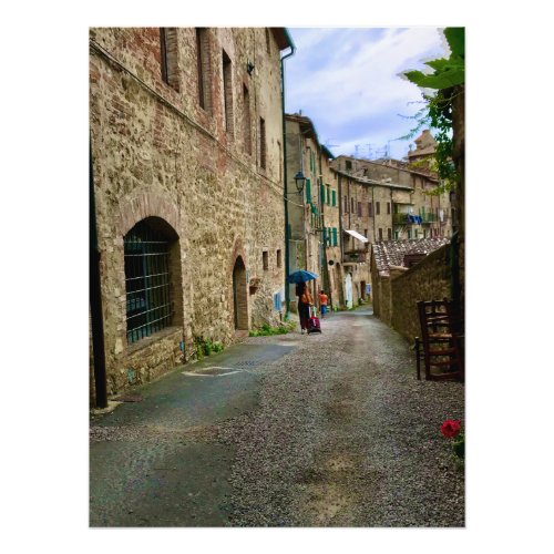 Streets in Radicondoli Italy Photo Print