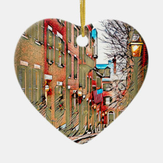 Streets of Boston Ceramic Ornament