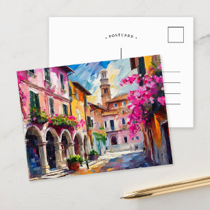 Streets of Italy Modern Abstract Art Postcard