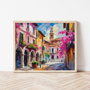 Streets of Italy Modern Abstract Art Poster