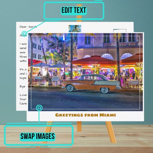 Streets of Miami Beach Florida Postcard