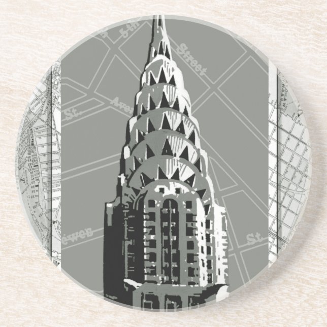 Streets of New York with Empire State Building Drink Coaster (Front)