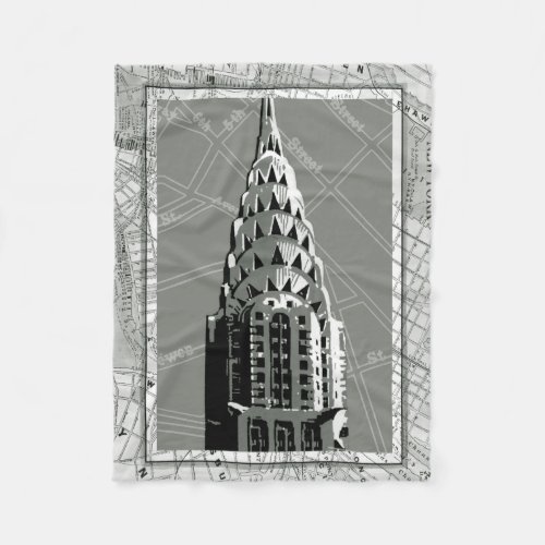Streets of New York with Empire State Building Fleece Blanket