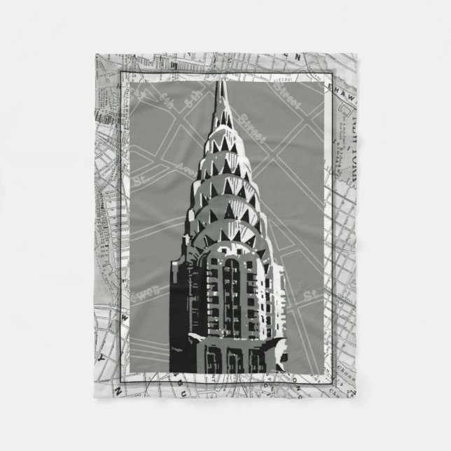 Streets of New York with Empire State Building Fleece Blanket (Front)