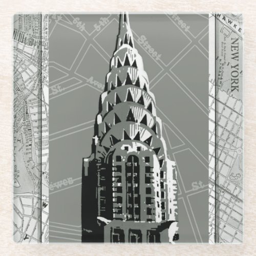 Streets of New York with Empire State Building Glass Coaster
