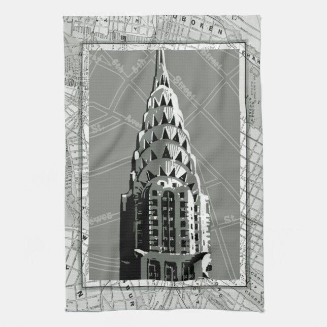 Streets of New York with Empire State Building Kitchen Towel (Vertical)