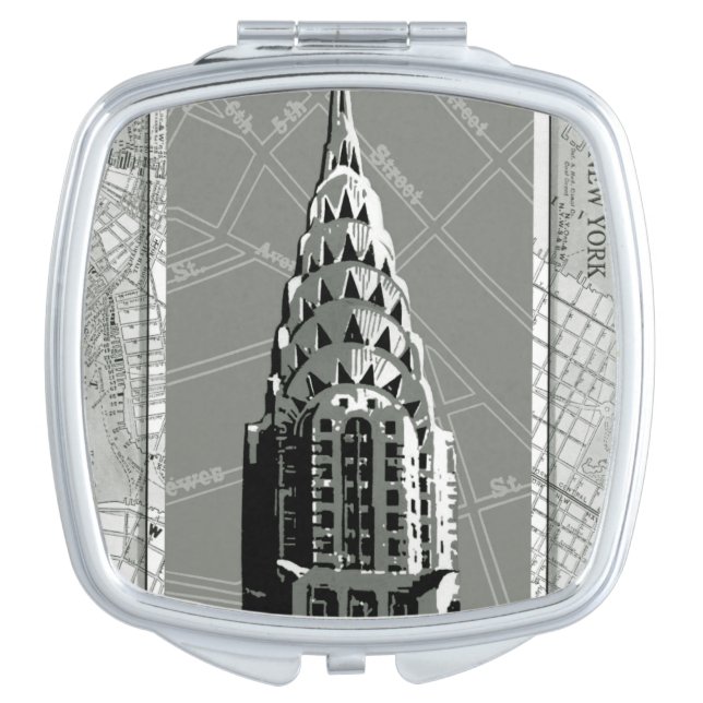 Streets of New York with Empire State Building Mirror For Makeup (Front)
