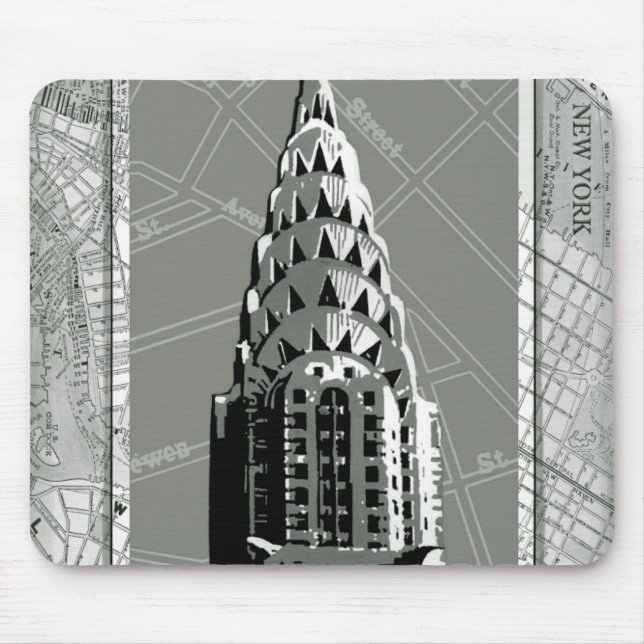 Streets of New York with Empire State Building Mouse Pad (Front)
