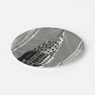 Streets of New York with Empire State Building Paper Plates