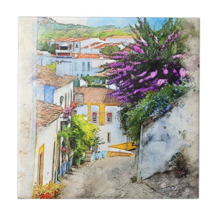Streets of Obidos- The Real Portugal Ceramic Tile