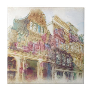 Streets of Old Amsterdam Ceramic Tile
