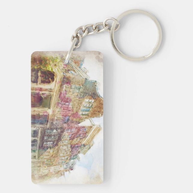 Streets of Old Amsterdam Keychain (Back)