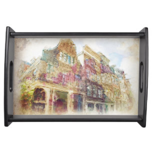 Streets of Old Amsterdam Serving Tray