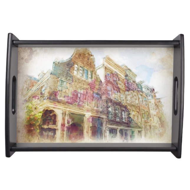 Streets of Old Amsterdam Serving Tray (Front)