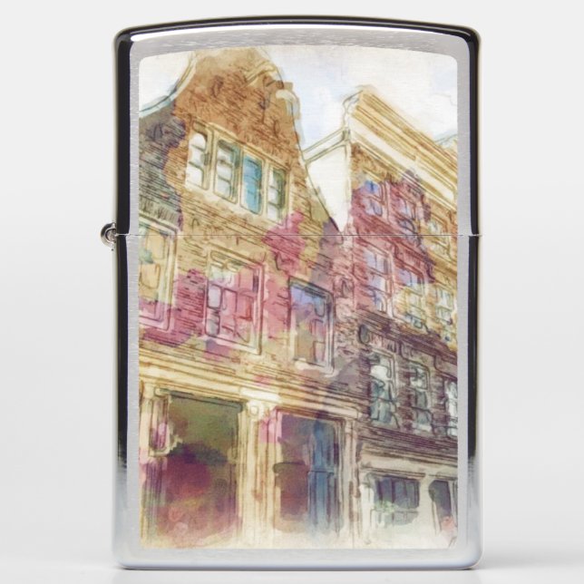 Streets of Old Amsterdam Zippo Lighter (Front)