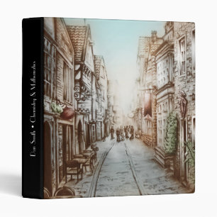Streets of Paris, France - Pastoral Vintage Art 3 Ring Binder