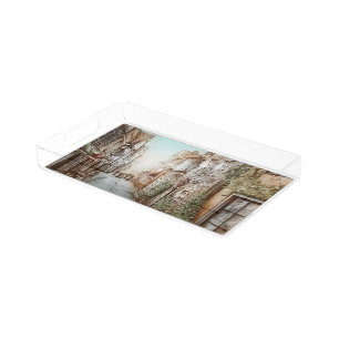 Streets of Paris, France - Pastoral Vintage Art Acrylic Tray