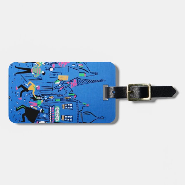Streets of Paris Luggage Tag - Customize it! (Front Horizontal)
