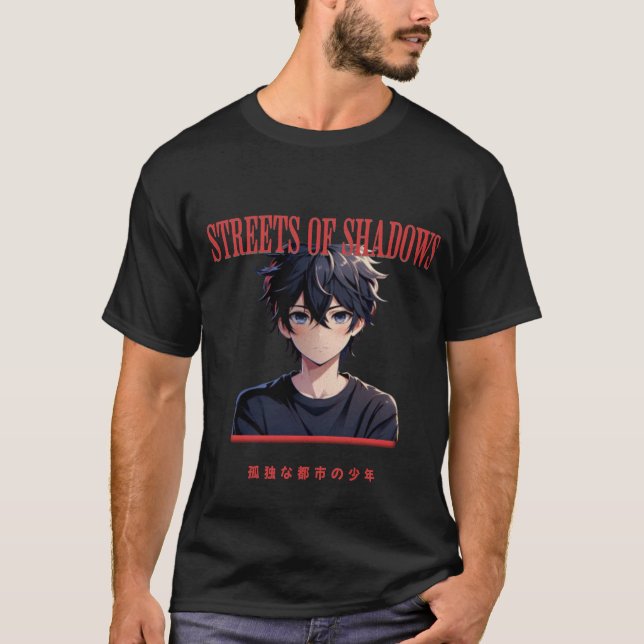 Streets of Shadows – Tokyo Boy Urban Grit Anime Te T-Shirt (Front)