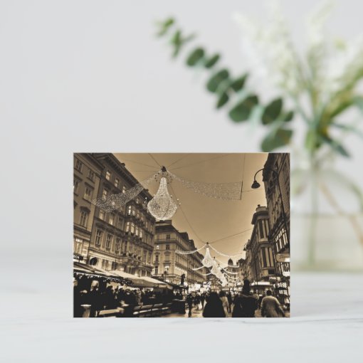 Streets of Vienna at Christmas Holiday Card | Zazzle