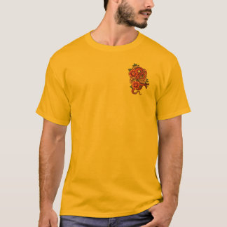 Streetwear Pink and Black Floral Dragon on  T-Shirt