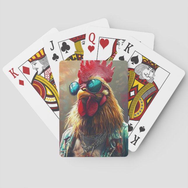 Streetwise Punk Rooster Poker Cards (Back)