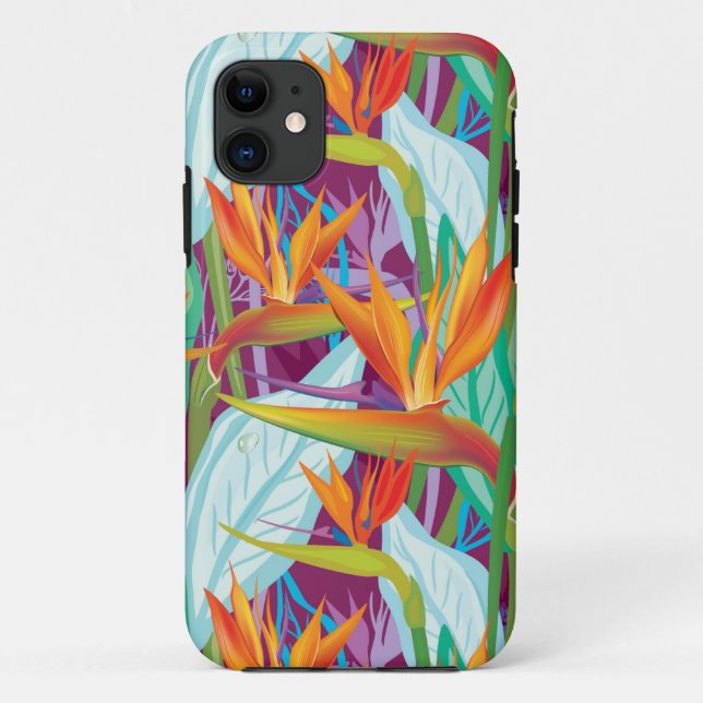 Strelitzia Pattern Case-Mate iPhone Case (Back)