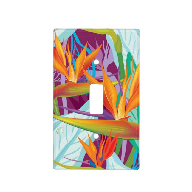 Strelitzia Pattern Light Switch Cover (Front)