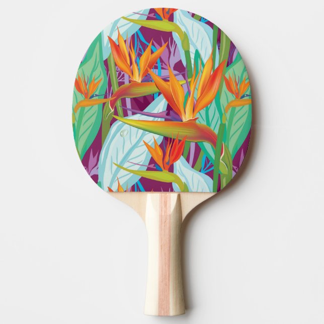 Strelitzia Pattern Ping-Pong Paddle (Front)