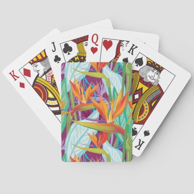 Strelitzia Pattern Poker Cards (Back)