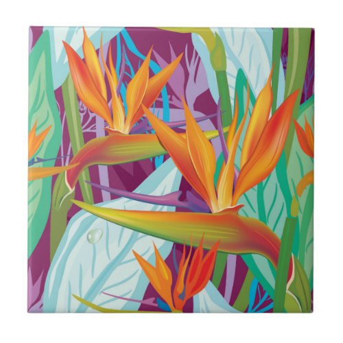 Strelitzia Pattern Tile