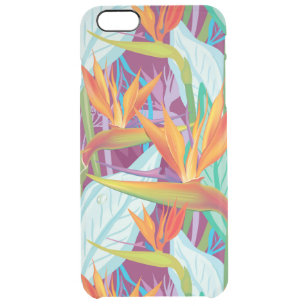 Strelitzia Pattern Clear iPhone 6 Plus Case