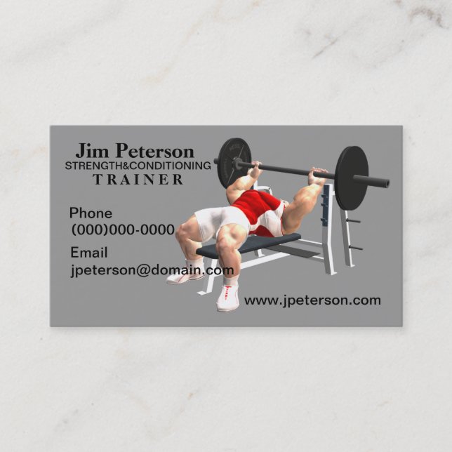 Strength and Conditioning Trainer Business Cards (Front)