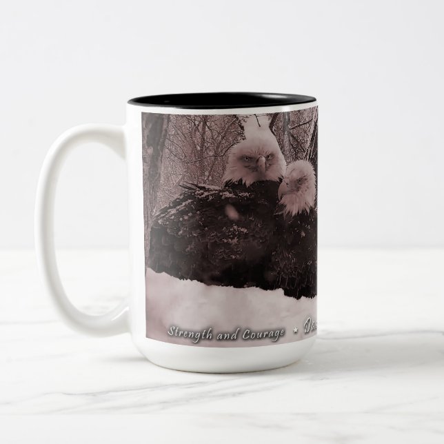 Strength and Courage: Dad Decorah Two-Tone Coffee Mug (Left)