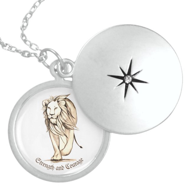 Strength and Courage Locket Necklace (Front)