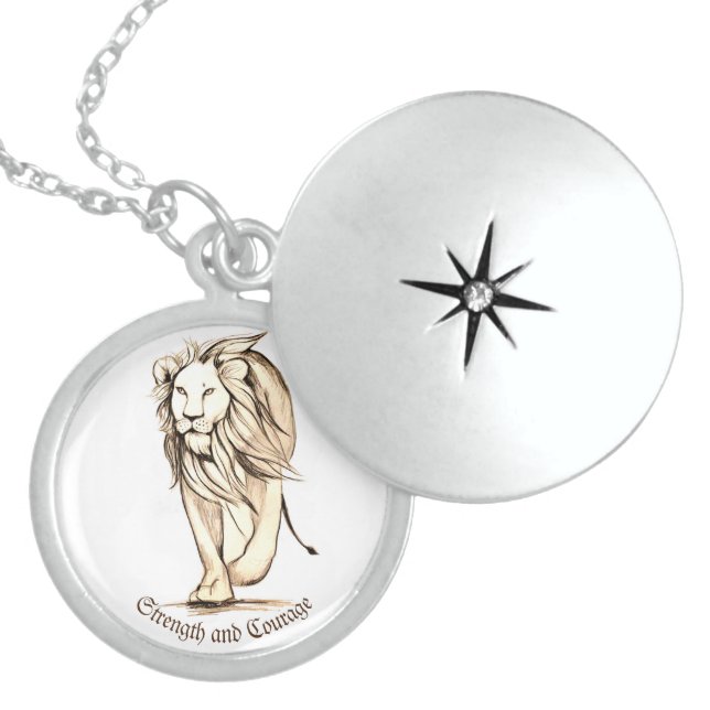 Strength and Courage Locket Necklace (Front)