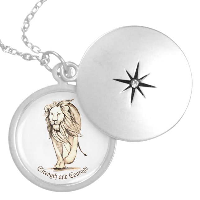 Strength and Courage Locket Necklace (Front)