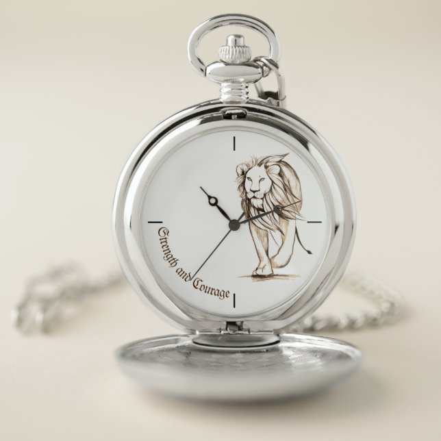 Strength and Courage Pocket Watch (Inside)