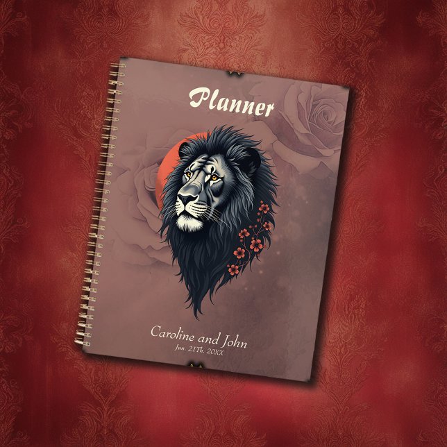 Strength and delicacy united, a black lion  planner (Creator Uploaded)