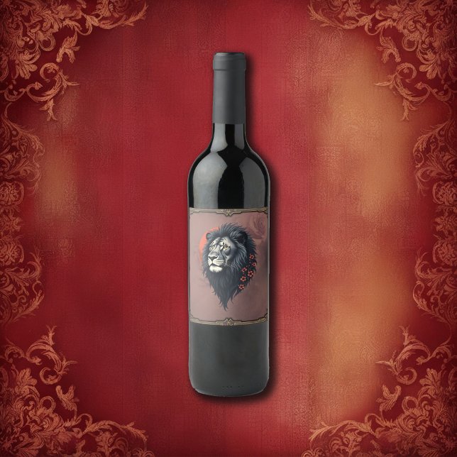 Strength and delicacy united, a black lion wine label (Creator Uploaded)