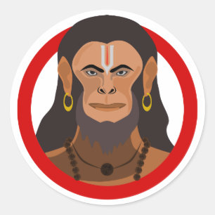 Strength and Devotion: Hanuman's Blessing Classic Round Sticker